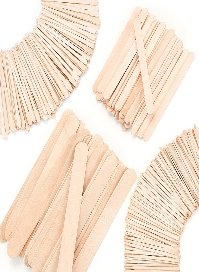 EWVVSS 4 Style 500 Pcs Waxing Sticks Assorted Wax Applicator Sticks For Body Legs Face With Small Medium Large Sizes Wood Popsicle Sticks For Waxing Or Wood Craft Sticks - Image 1